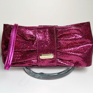 Victoria’s Secret Pink Glitter Clutch Bag Wristlet Bow
